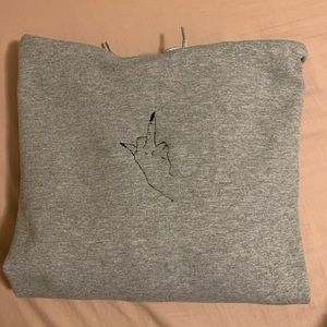 Middle Finger Embroidered Hoodie